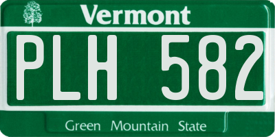 VT license plate PLH582