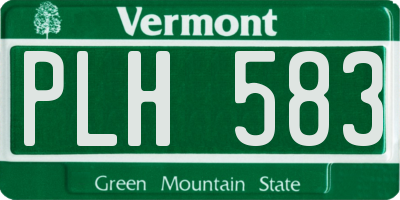 VT license plate PLH583