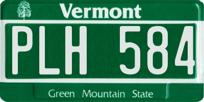 VT license plate PLH584