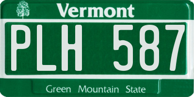 VT license plate PLH587