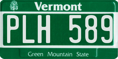 VT license plate PLH589