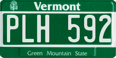 VT license plate PLH592