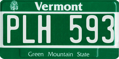 VT license plate PLH593