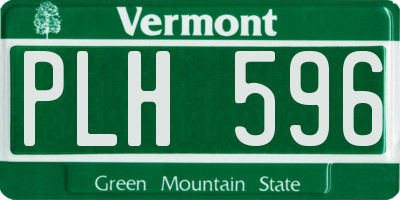 VT license plate PLH596