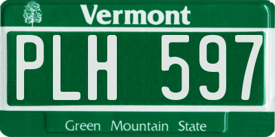 VT license plate PLH597