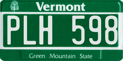 VT license plate PLH598