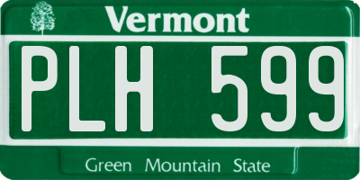 VT license plate PLH599