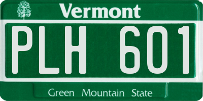 VT license plate PLH601