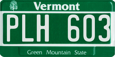 VT license plate PLH603