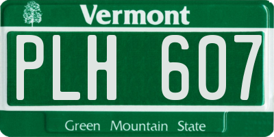 VT license plate PLH607