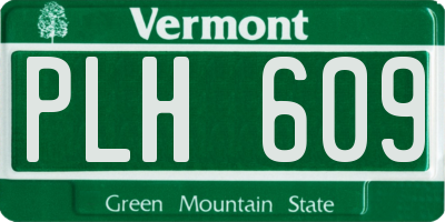 VT license plate PLH609