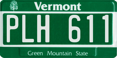 VT license plate PLH611