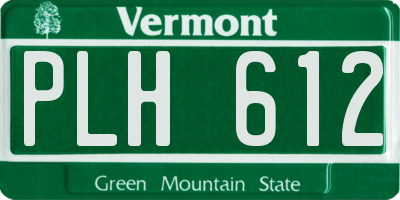 VT license plate PLH612