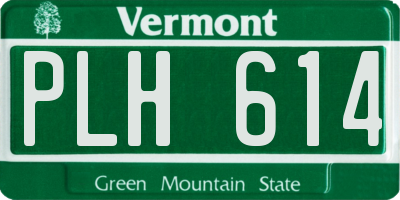VT license plate PLH614
