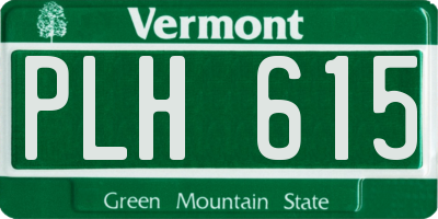 VT license plate PLH615