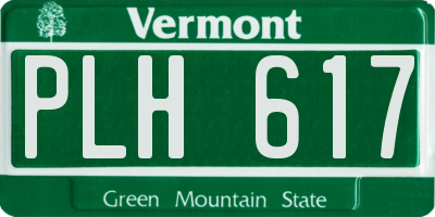VT license plate PLH617