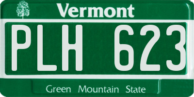 VT license plate PLH623