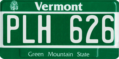 VT license plate PLH626