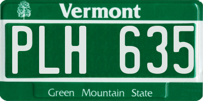 VT license plate PLH635