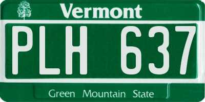 VT license plate PLH637