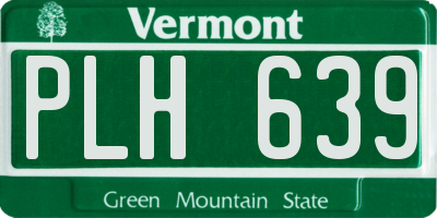 VT license plate PLH639