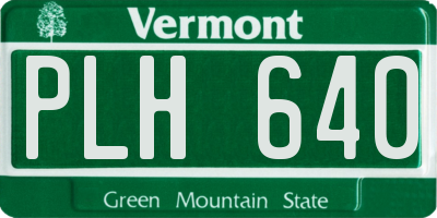 VT license plate PLH640