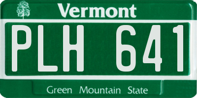 VT license plate PLH641