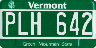 VT license plate PLH642
