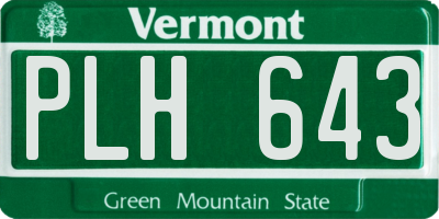 VT license plate PLH643