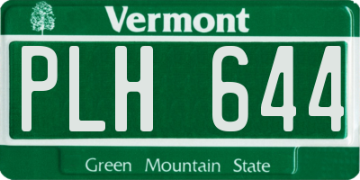 VT license plate PLH644