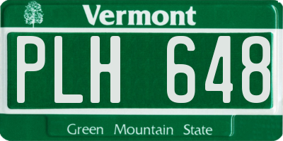 VT license plate PLH648