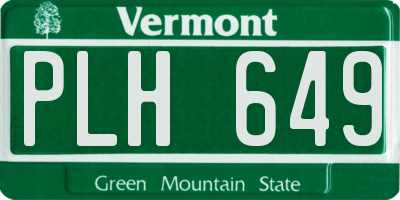 VT license plate PLH649