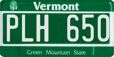 VT license plate PLH650