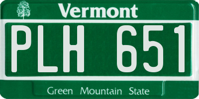 VT license plate PLH651