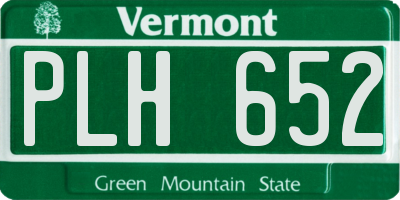 VT license plate PLH652