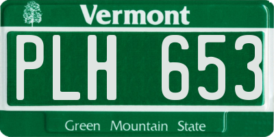 VT license plate PLH653