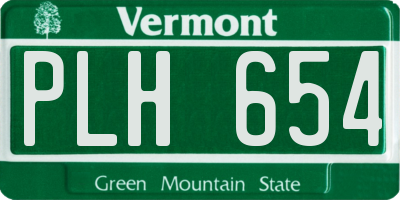 VT license plate PLH654