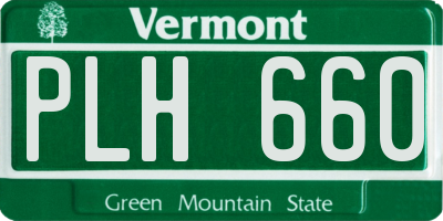 VT license plate PLH660