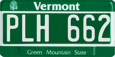 VT license plate PLH662