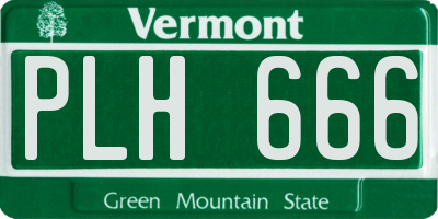 VT license plate PLH666