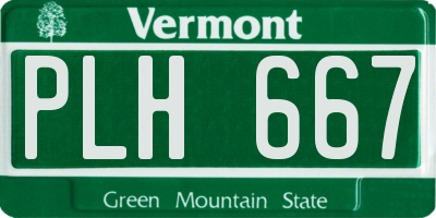 VT license plate PLH667