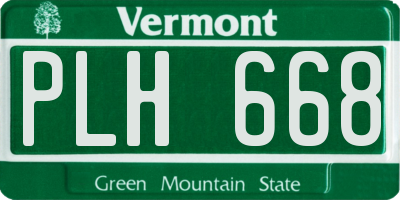 VT license plate PLH668