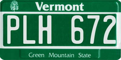 VT license plate PLH672