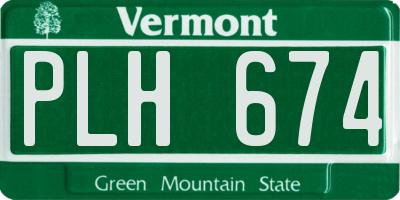VT license plate PLH674