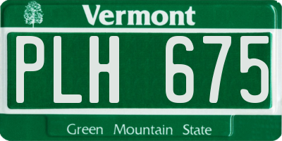 VT license plate PLH675