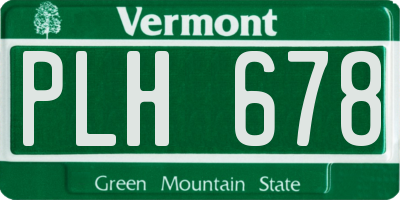 VT license plate PLH678