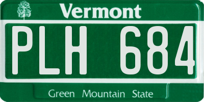 VT license plate PLH684
