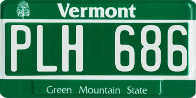 VT license plate PLH686