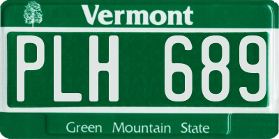 VT license plate PLH689