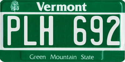 VT license plate PLH692